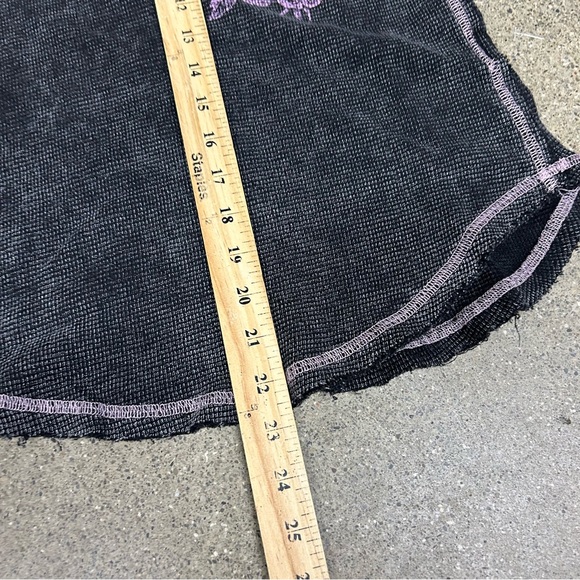 Y2K Shirt Womens Medium Gray Grunge Mallgoth Cyber Emo Thermal Long Sleeve Punk - Picture 3 of 7